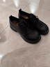 蜘蛛王女鞋樂(lè )福鞋女真皮2025秋季新款頭層牛皮英倫風(fēng)系帶軟底小皮鞋 黑色3.0CM-通勤系帶款 35 曬單實(shí)拍圖