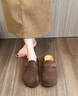 COSMICKISS厚底勃肯鞋2025春秋博肯一腳蹬懶人鞋包頭半拖鞋女森系內增高單鞋 復古-咖啡色 38 曬單實(shí)拍圖