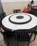 旋轉伸縮餐桌可變大變小圓桌新中式圓形椅帶轉盤(pán)家用實(shí)木巖板餐桌 全巖板1.35米變1.9米【三層】 曬單實(shí)拍圖