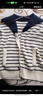森馬（Semir）針織開(kāi)衫女短款海軍領(lǐng)溫柔系春2025新款文藝寬松條紋衫少女感 白藍色調00318 M 160/84A 曬單實(shí)拍圖