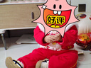 優(yōu)奇嬰兒衣服秋冬加厚夾棉保暖寶寶過(guò)年拜新年滿(mǎn)月喜慶分體兩件套裝 曬單實(shí)拍圖