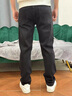 名郎（MELLEN）男士高端牛仔褲男冬季2025新款直筒休閑加絨加厚防寒保暖長(cháng)褲子男 黑色2566R 32 【2尺5適合140斤左右】 曬單實(shí)拍圖
