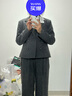 尚都比拉春款灰色高級感西服套裝女修身外套直筒褲兩件套 深灰色 M  曬單實(shí)拍圖