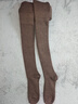 夢(mèng)娜長(cháng)筒襪女秋冬季加厚保暖中筒襪微壓顯瘦百搭過(guò)膝襪時(shí)尚大腿襪 毛圈過(guò)膝長(cháng)筒襪-深咖2 -成分不含綿羊毛 曬單實(shí)拍圖