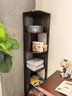 竹山下實(shí)木轉角置物架書(shū)架一體靠墻拐角中古三角收納儲物90度轉客廳角柜 胡桃色 | 4層 (32*32*132cm) 曬單實(shí)拍圖