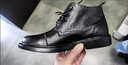 卡帝樂(lè )鱷魚(yú)（CARTELO）馬丁靴舒適男士耐磨真皮大頭中幫英倫復古圓頭休閑鞋百搭潮流皮靴 黑色單鞋kuan 防風(fēng)防潑水 37 曬單實(shí)拍圖
