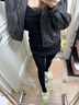 UNRSTND深灰色連褲襪女外穿秋冬季壓力瘦腿加絨加厚冬天保暖黑色打底褲 曬單實(shí)拍圖