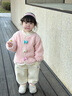 G.duck小黃鴨嬰兒衣服冬裝女寶寶秋冬季分體兩件套裝冬款夾棉加絨毛毛衣 粉色【二件套裝】 80 (建議6-9個(gè)月，7-10KG) 曬單實(shí)拍圖