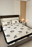 舒逸思冬季牛奶珊瑚絨花邊床笠單件加絨加厚1.8床罩床單床套床墊保護套 莫里斯-黑 180cm*200cm 【床笠+枕套一對】 曬單實(shí)拍圖