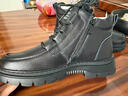 奧康新款高幫鞋真皮羊毛加絨保暖加厚雪地靴子軟底防滑爸爸鞋冬季棉鞋 黑色 真皮羊毛 42 曬單實(shí)拍圖
