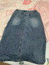 百圖betu女裝夏季新款半身裙高腰百搭環(huán)保水洗牛仔 裙裙子2503T74 牛仔色 L 曬單實(shí)拍圖