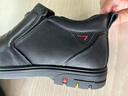 蜘蛛王男鞋真皮冬季高幫棉皮鞋男士新款加絨保暖一腳蹬套腳休閑皮鞋男款 黑色套腳【真皮保暖】 41 (255mm) 曬單實(shí)拍圖