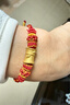 樂(lè )喵（LEMIAO）成品diy可穿珠手繩手工編織桃花編繩男可串黃金配珠女款紅繩手鏈 平安紅-雙向調節  A14-102 曬單實(shí)拍圖