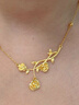 金至尊（3DG Jewellery）野玫瑰黃金項鏈足金項鏈女款黃金頸鏈送禮計價(jià) 35cm-8.96克(含工費466元) 曬單實(shí)拍圖