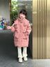 迪士尼2025新款女童羽絨服中長(cháng)款公主中大童冬季加厚兒童白鴨絨外套女孩 臟粉色 110 cm 曬單實(shí)拍圖