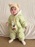G.duck小黃鴨嬰兒秋冬衣服男女寶寶冬裝外出服冬季保暖加厚棉服外出抱衣 嫩綠色 66cm 66碼0-3月（建議寶寶4-6公斤左右)cm 曬單實(shí)拍圖