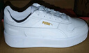 彪馬（PUMA）【厚底鞋】增高小白鞋女子新款灰色板鞋CARINA389390 白-白-金色-01 37 曬單實(shí)拍圖