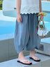 圖圖小象女童防蚊褲冰絲兒童薄款新款涼感燈籠褲 藍(lán)色  150 身高約150cm 曬單實(shí)拍圖