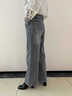 DALEY MODE闊腿牛仔褲女2025秋季新款灰色時(shí)尚直筒遮肉高腰寬松顯瘦拖地褲女 灰色【小清新】 【單款】 S 建議80-98斤 曬單實(shí)拍圖