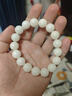 百年老鳯祥天然白玉菩提手串女款靜心佛珠菩提根菩提子盤(pán)玩串珠手 【珠徑約12MM】原生態(tài)緬甸白玉菩 曬單實(shí)拍圖