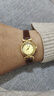 上海（SHANGHAI）手表女款 國民系列 復古小金表 輕奢石英女士表 禮盒金色皮表帶 曬單實(shí)拍圖