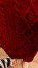 納維凱爾意大利小帆船女士全羊毛通勤毛衣半開(kāi)領(lǐng)針織衫2334044501 紅 L  曬單實(shí)拍圖