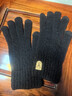 可觸屏羊駝絨手套秋冬季男電動(dòng)車(chē)騎行開(kāi)車(chē)加絨加厚學(xué)生保暖防寒 羊駝絨全指-黑色一雙裝 曬單實(shí)拍圖