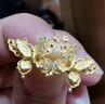 周大福 金絲羽蝶蝴蝶黃金耳釘耳飾(工費360)約2.3g EOF1371 曬單實(shí)拍圖