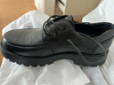 百麗褶皺商務(wù)皮鞋男牛皮厚底正裝鞋A1422AM4 黑色-單里 41 曬單實(shí)拍圖