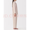 無(wú)印良品（MUJI）女式 無(wú)側縫法蘭絨 睡衣 家居服套裝 軟棉棉內衣 淺粉紅色5A L 曬單實(shí)拍圖