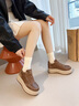 星期六板鞋女厚底加絨增高時(shí)尚復古系帶休閑2025秋季新款百搭休閑鞋 棕色 37 (235mm) 標準碼 曬單實(shí)拍圖