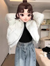 DGOV小個(gè)子短款羽絨棉服女冬季2026年新款韓版加厚棉衣面包服外套上衣 米白色 M 建議85-105斤 曬單實(shí)拍圖