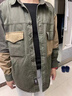 吉普吉普復古拼色長(cháng)袖襯衫男士春秋寬松休閑上衣青年純棉襯衣外套 灰色 【官方】 M 建議 100-120斤 曬單實(shí)拍圖