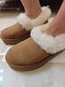 UGG秋季女士舒適茸茸毛鞋領(lǐng)厚底圓頭休閑懶人毛毛鞋 1166733 CHE | 栗色 38 鞋款偏小，建議拍大一碼 曬單實(shí)拍圖