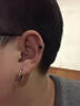 芯奢杠鈴耳釘男士耳棒單只螺絲擰扣潮流高級設計感潮男耳飾送男友禮物 黑色一對 曬單實(shí)拍圖