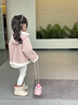 G.DUCKKIDS小黃鴨童裝女童外套秋冬季兒童呢子大衣女小童加絨保暖小女孩上衣 粉色 110 尺碼4~5歲【100-110cm】cm 曬單實(shí)拍圖