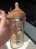 奶爸爸（Nicepapa）新生兒防脹氣翻蓋奶瓶寬口徑PPSU3-7個(gè)月嬰兒仿母乳奶嘴M碼240ML 曬單實(shí)拍圖
