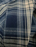 三彩2025秋季新款格紋襯衫寬松中長(cháng)款襯衣開(kāi)衫翻領(lǐng)休閑復古M 藏青色格紋 L 165/88A 曬單實(shí)拍圖