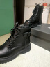 達芙妮牛皮真皮馬丁靴女新款短靴女秋冬季單靴英倫風(fēng)厚底女靴子機車(chē)女鞋 黑色加絨款XQ422104616w 35 曬單實(shí)拍圖