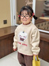 G.duck小黃鴨女童毛衣秋冬2025新款兒童針織衫寶寶加厚打底衫保暖毛線(xiàn)衣 米杏色 90 建議1~2歲【 80-90cm】cm 曬單實(shí)拍圖