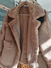 皮爾卡丹皮毛一體羊羔絨外套女小個(gè)子2025秋冬韓版寬松加厚保暖短外套 咖啡色 S 曬單實(shí)拍圖