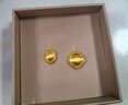 六福珠寶足金絲綢金紐扣黃金耳釘耳飾送禮 計價(jià) GJGTBE0016 3.83克(含工費740元) 配硅膠耳堵 曬單實(shí)拍圖