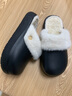 樸西室外防水棉拖鞋冬季保暖可拆卸情侶棉拖舒絨棉可拆卸室內棉拖女 黑色 40-41 曬單實(shí)拍圖