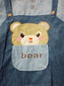 桑咻寶寶罩衣秋冬燈芯絨春季防水防臟反穿衣男童幼兒園吃飯衣嬰兒圍兜 藍熊-星背帶 15碼（建議1-2歲） 曬單實(shí)拍圖