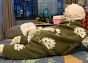 papa爬爬秋冬季新品男女寶寶連體衣嬰兒衣服純棉針織爬服哈衣 綠色 80cm 曬單實(shí)拍圖