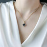 伊燦黑白雙面四葉草吊墜項鏈女2025新款爆款鎖骨鏈小眾設計高級感頸鏈 黑白雙面四葉花吊墜項鏈女 曬單實(shí)拍圖