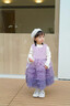 班喜迪女童連衣裙冬裝新款兒童公主裙寶寶周歲禮服秋冬加絨小童網(wǎng)紗裙子 紫色 90 曬單實(shí)拍圖