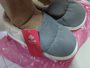 潔麗雅防水棉拖鞋男士秋冬季室內居家防滑保暖厚底踩屎感加絨全包棉鞋女 灰色【防水羽絨布，耐贓易清洗】 42-43 (適合41-42) 曬單實(shí)拍圖
