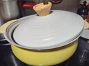 紅廚陶瓷家用湯鍋蒸鍋不粘鍋帶蒸籠蒸包子饅頭蒸煮一體鍋電磁爐燃氣灶 【淺湯鍋】葉黃色+竹蒸格 1層 24cm 曬單實(shí)拍圖