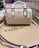 蔻馳（COACH）【品牌直供】女士手提單肩斜挎包波士頓包PVC配皮CW329 曬單實(shí)拍圖